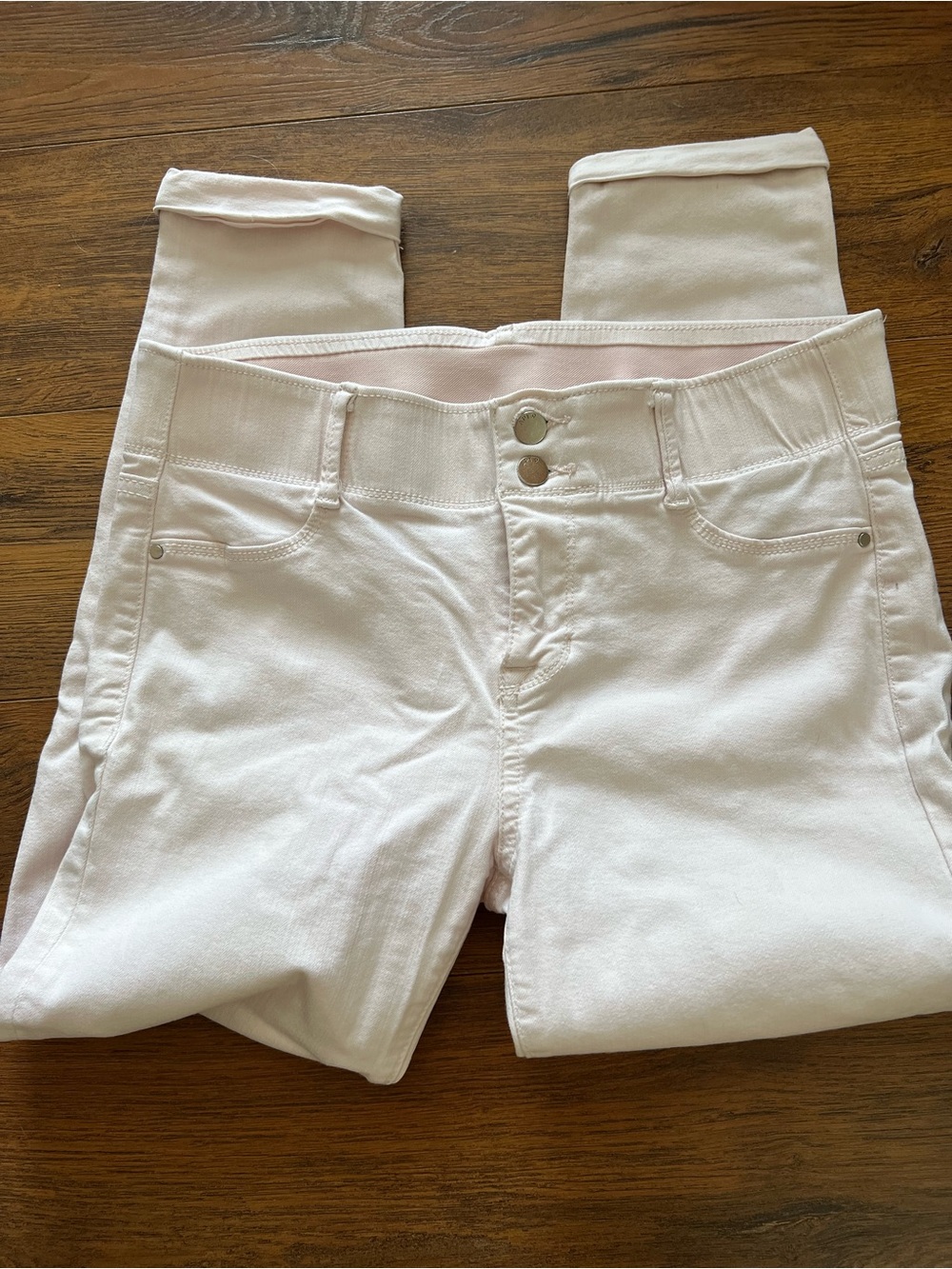 Women’s Light Pink Stretch Jeans Capri